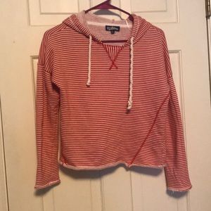 Striped terry hoodie